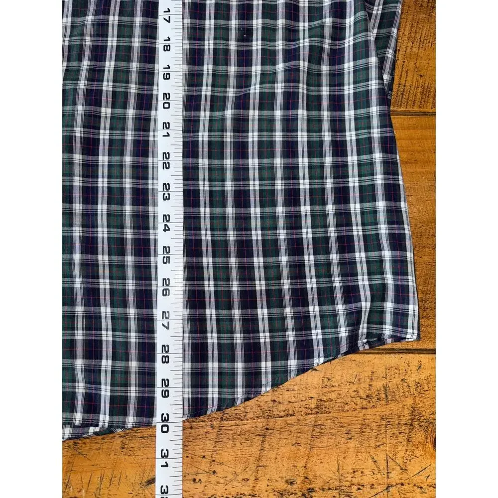 Mens Sutter & Grant Green Navy Plaid Long Sleeve Button Down Shirt Pocket XLT - Picture 7 of 7